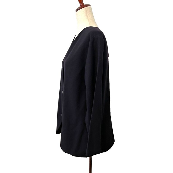 Eileen Fisher Women's M 100% Wool Cardigan Sweater Blazer Button 3/4 Sleeve - Picture 3 of 7